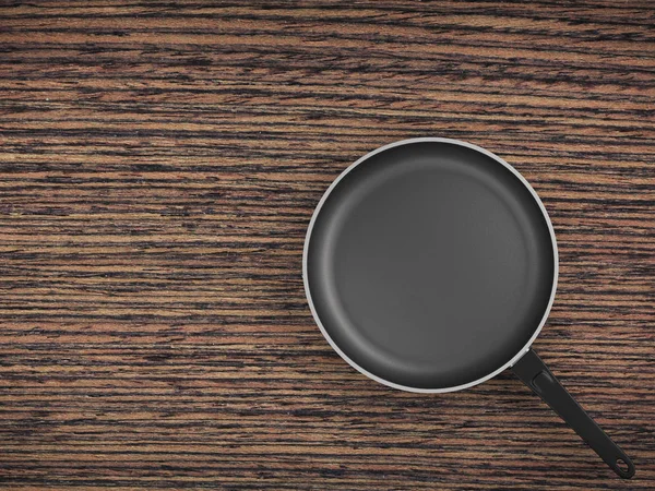 Tablo arka plan üzerinde Üstten Görünüm boş tava