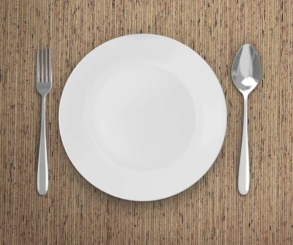 Üstten Görünüm boş tabak üzerinde tablo arka planı