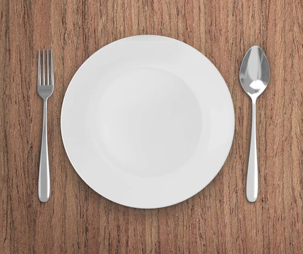 Üstten Görünüm boş tabak üzerinde tablo arka planı