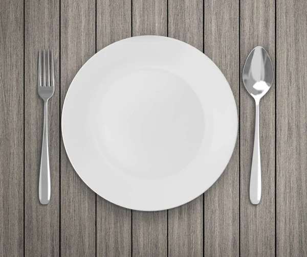 Üstten Görünüm boş tabak üzerinde tablo arka planı