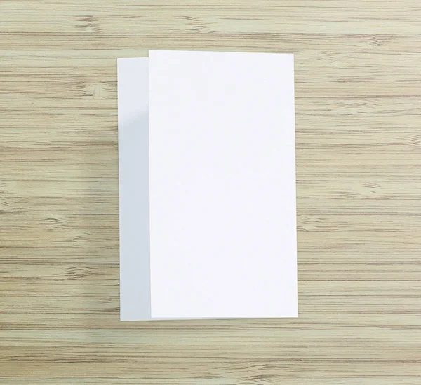 白色纸放在木桌的背景 — 图库照片