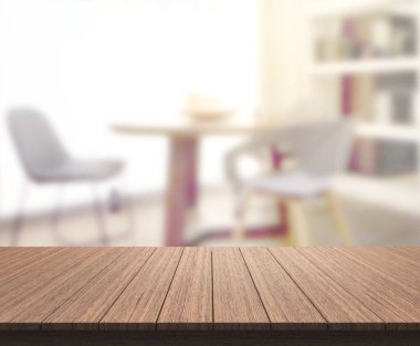 Top masa ve yemek odası arka plan bulanıklık