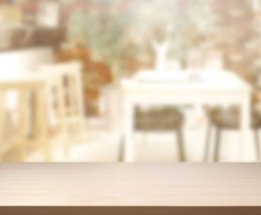 Top masa ve yemek odası arka plan bulanıklık