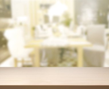 Top masa ve yemek odası arka plan bulanıklık