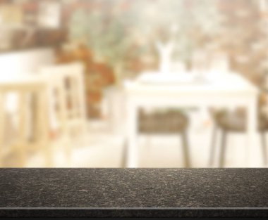 Top masa ve yemek odası arka plan bulanıklık