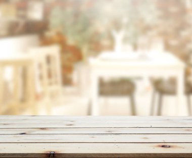 Top masa ve yemek odası arka plan bulanıklık