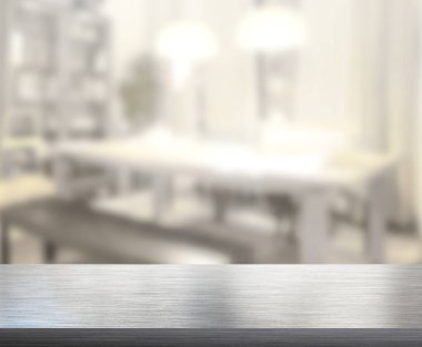 Top masa ve yemek odası arka plan bulanıklık