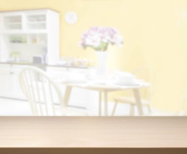 Top masa ve yemek odası arka plan bulanıklık