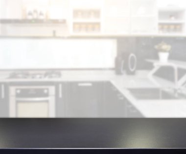 Masa üstü ve arka plan bulanıklık mutfak Oda