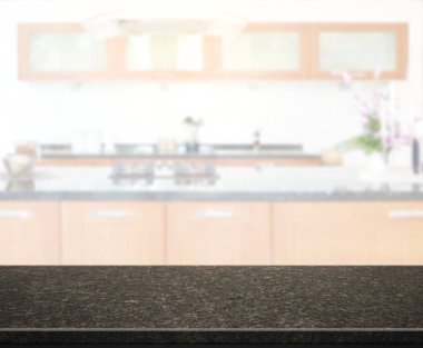 Masa üstü ve arka plan bulanıklık mutfak Oda