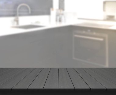 Masa üstü ve arka plan bulanıklık mutfak Oda