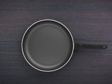 Tablo arka plan üzerinde Üstten Görünüm boş tava
