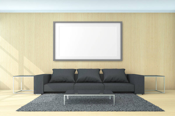 Living Area For Background Concept 3d Rendering