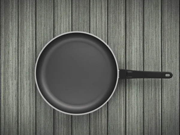 Tablo arka plan üzerinde Üstten Görünüm boş tava