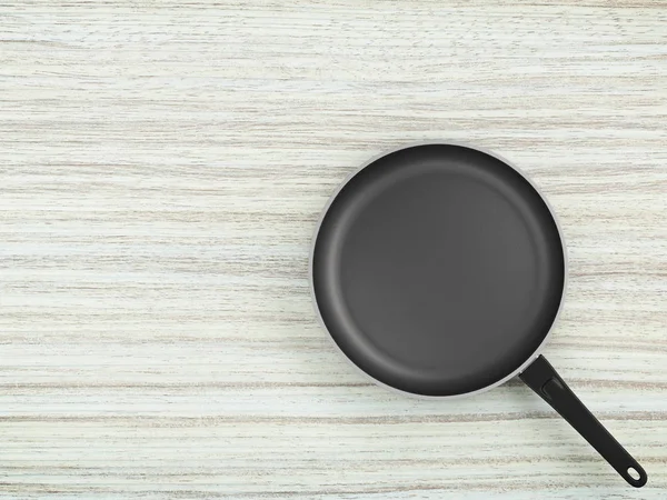 Tablo arka plan üzerinde Üstten Görünüm boş tava