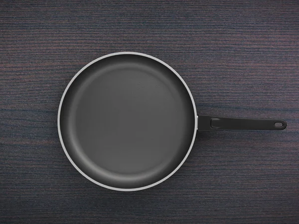 Tablo arka plan üzerinde Üstten Görünüm boş tava