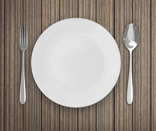 Üstten Görünüm boş tabak üzerinde tablo arka planı