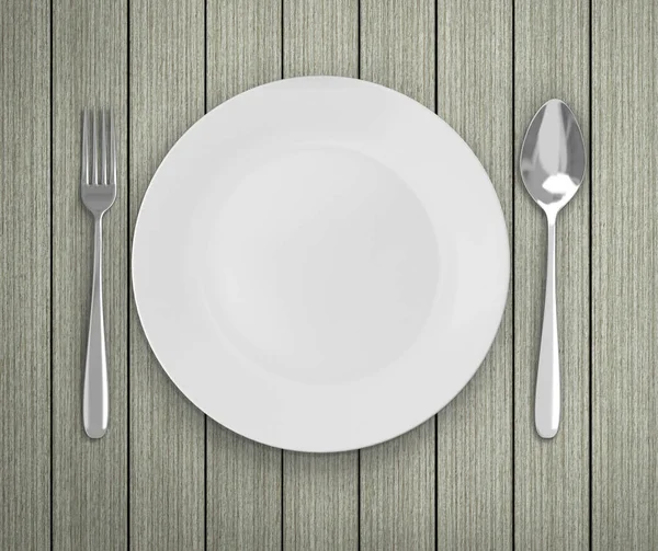 Üstten Görünüm boş tabak üzerinde tablo arka planı