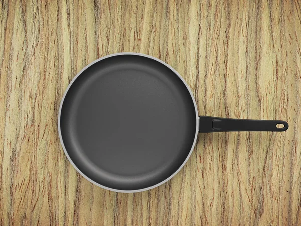 Tablo arka plan üzerinde Üstten Görünüm boş tava