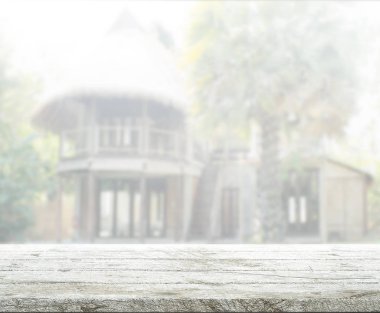 Top masa ve bina, arka plan bulanıklık