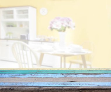 Top masa ve yemek odası arka plan bulanıklık