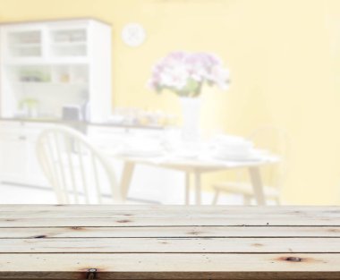 Top masa ve yemek odası arka plan bulanıklık