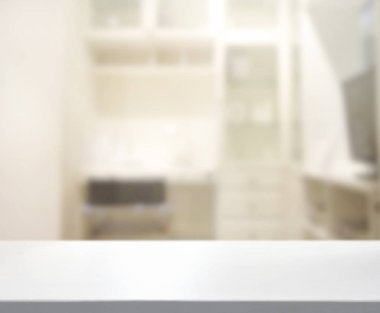 Masa üstü ve arka plan bulanıklık elbise odası