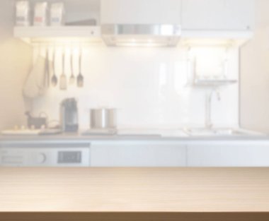 Masa üstü ve arka plan bulanıklık mutfak Oda