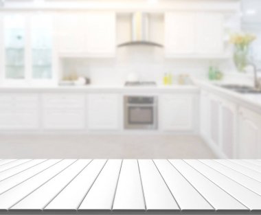 Masa üstü ve arka plan bulanıklık mutfak Oda