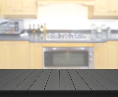 Masa üstü ve arka plan bulanıklık mutfak Oda