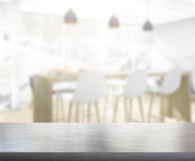 Top masa ve yemek odası arka plan bulanıklık