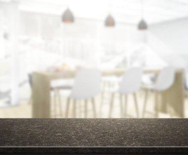 Top masa ve yemek odası arka plan bulanıklık
