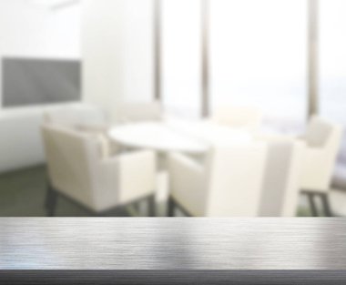 Top masa ve yemek odası arka plan bulanıklık