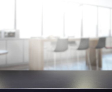 Top masa ve yemek odası arka plan bulanıklık