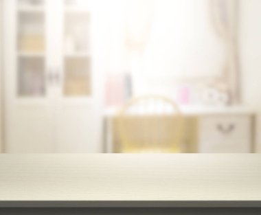 Masa üstü ve arka plan bulanıklık elbise odası