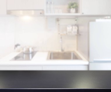 Masa üstü ve arka plan bulanıklık mutfak Oda