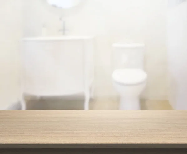 Table Top And Blur Bathroom Of Background — Stock Photo, Image