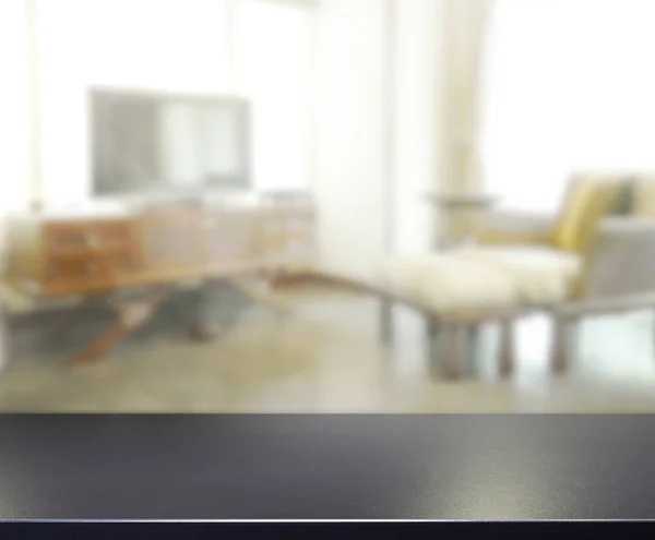 Table Top And Blur Living Room Of Background — Stock Photo, Image