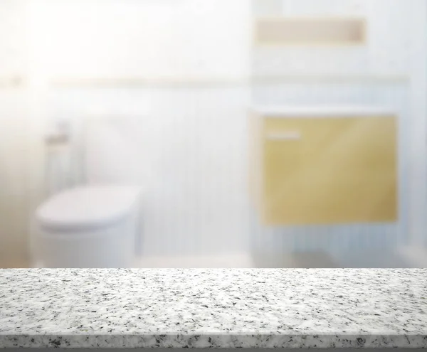 Table Top And Blur Bathroom Of Background — Stock Photo, Image