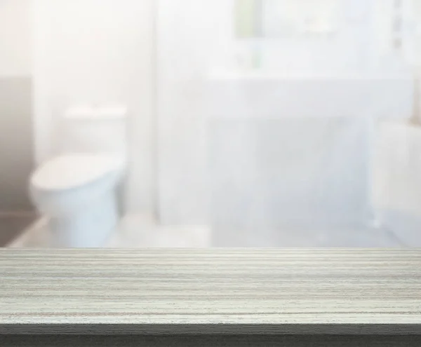 Table Top et salle de bain flou de fond — Photo