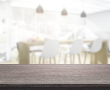 Top masa ve yemek odası arka plan bulanıklık
