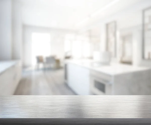 Table Top And Blur Kitchen Room Of Background — Stock Photo, Image