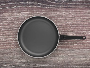 Tablo arka plan üzerinde Üstten Görünüm boş tava