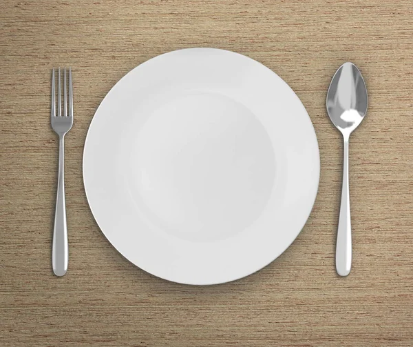 Üstten Görünüm boş tabak üzerinde tablo arka planı