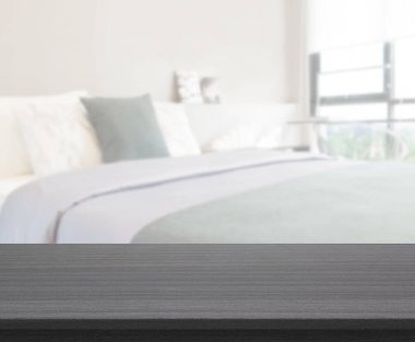 Masa üstü ve bulanıklık arka planda yatak odası