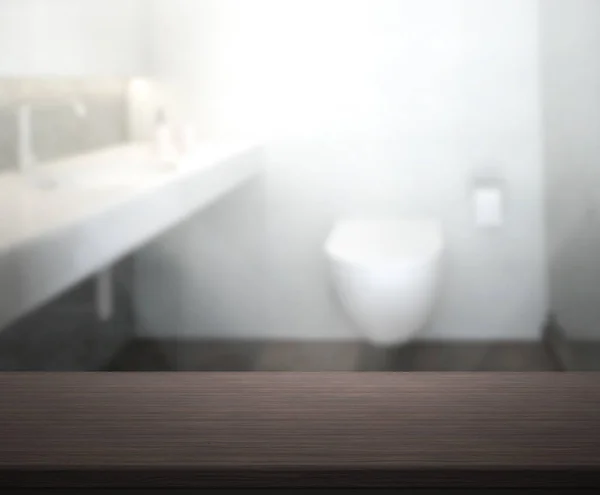 Table Top et salle de bain flou de fond — Photo