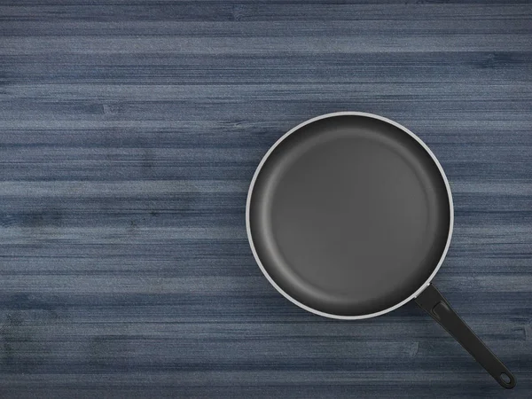 Tablo arka plan üzerinde Üstten Görünüm boş tava