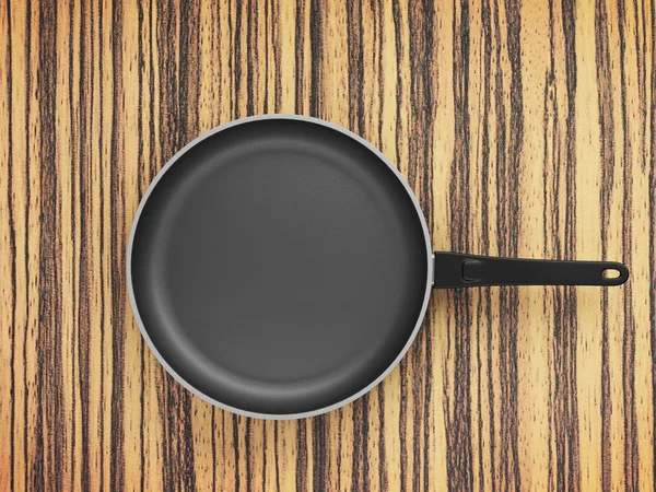 Tablo arka plan üzerinde Üstten Görünüm boş tava