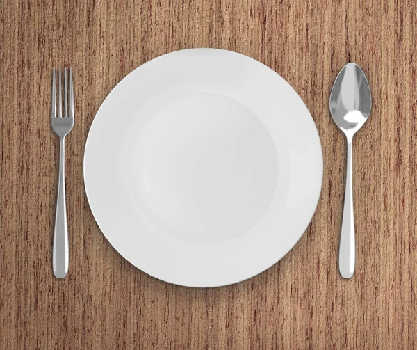 Üstten Görünüm boş tabak üzerinde tablo arka planı