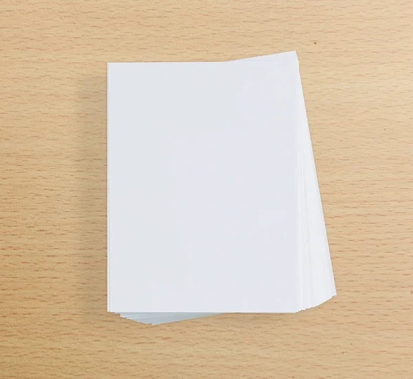 White Paper On Wood Table Of Background — Stock Photo, Image